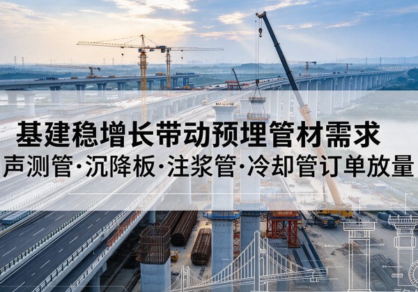 洛江基建稳增长带动预埋监测管材需求，声测管、沉降板、注浆管订单持续放量